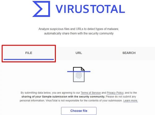 VirusTotal analizar archivos